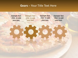 A Pizza Sitting On Top Of A Wooden Cutting Board PowerPoint Template