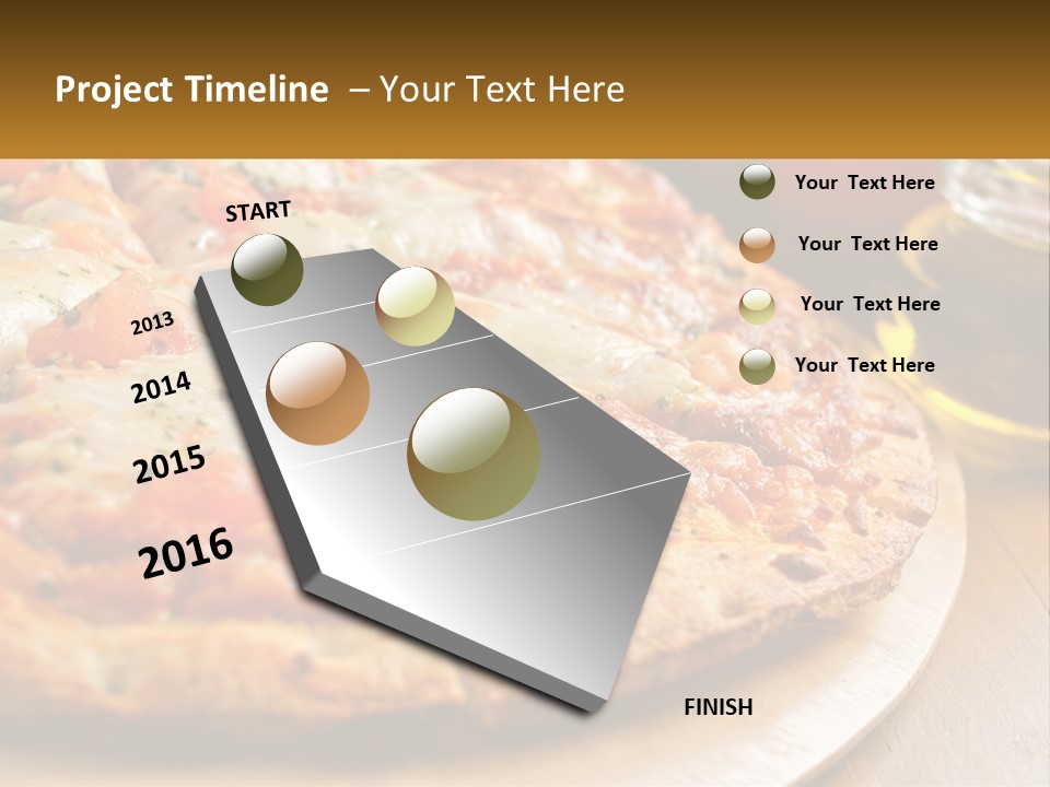 A Pizza Sitting On Top Of A Wooden Cutting Board PowerPoint Template