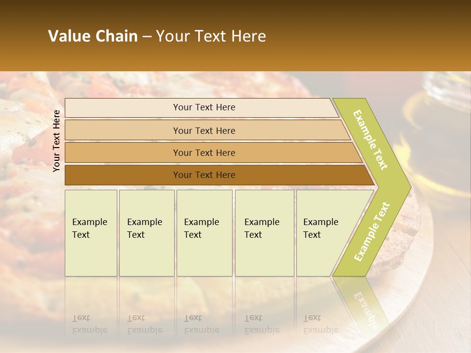 A Pizza Sitting On Top Of A Wooden Cutting Board PowerPoint Template