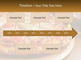 A Pizza Sitting On Top Of A Wooden Cutting Board PowerPoint Template