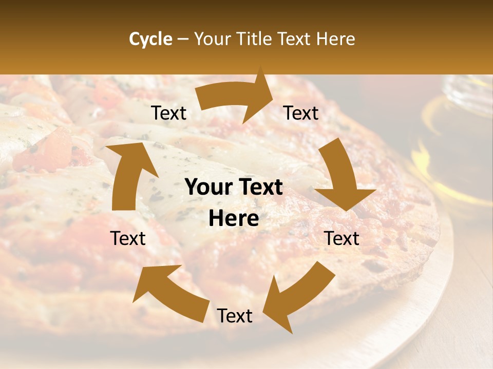 A Pizza Sitting On Top Of A Wooden Cutting Board PowerPoint Template