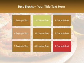 A Pizza Sitting On Top Of A Wooden Cutting Board PowerPoint Template