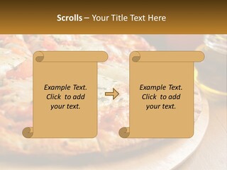 A Pizza Sitting On Top Of A Wooden Cutting Board PowerPoint Template