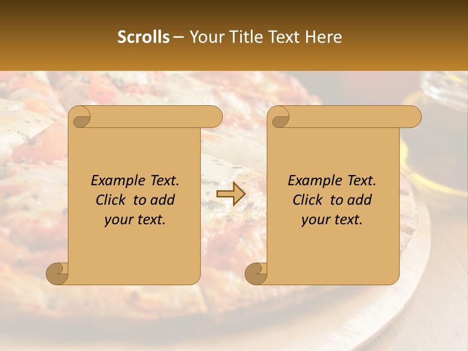 A Pizza Sitting On Top Of A Wooden Cutting Board PowerPoint Template