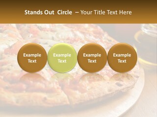 A Pizza Sitting On Top Of A Wooden Cutting Board PowerPoint Template