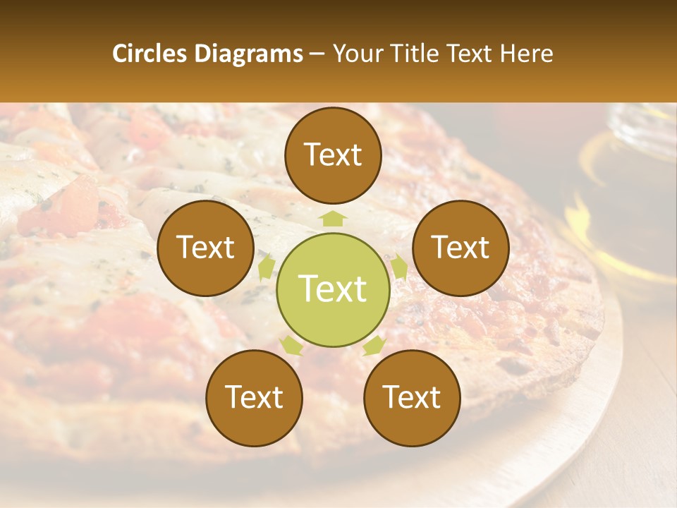 A Pizza Sitting On Top Of A Wooden Cutting Board PowerPoint Template