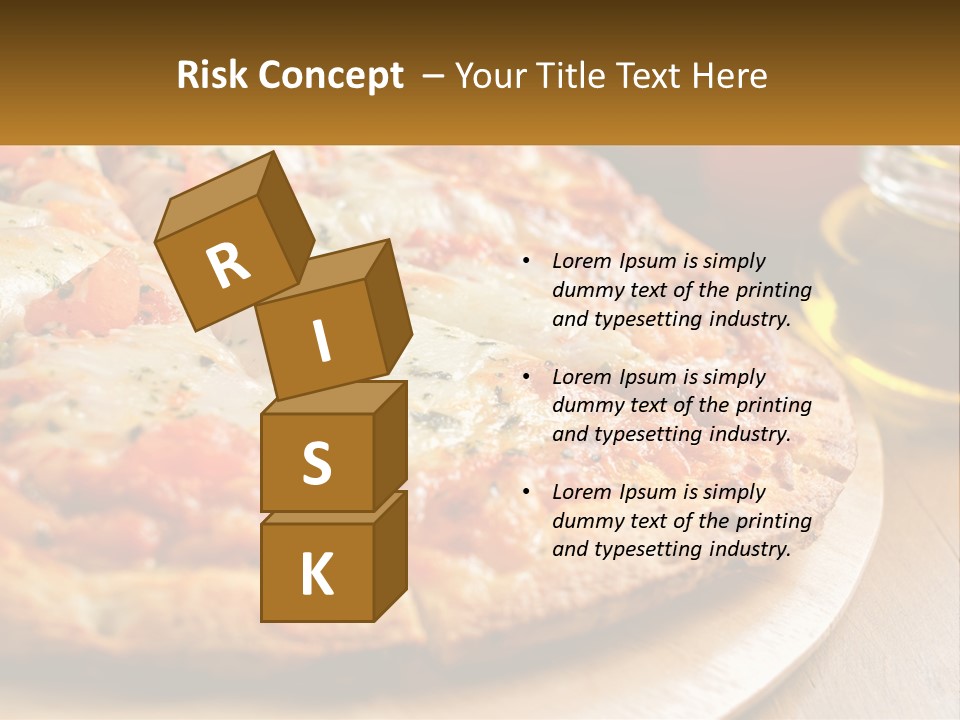 A Pizza Sitting On Top Of A Wooden Cutting Board PowerPoint Template