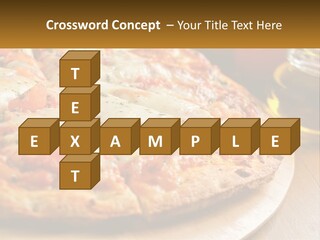 A Pizza Sitting On Top Of A Wooden Cutting Board PowerPoint Template