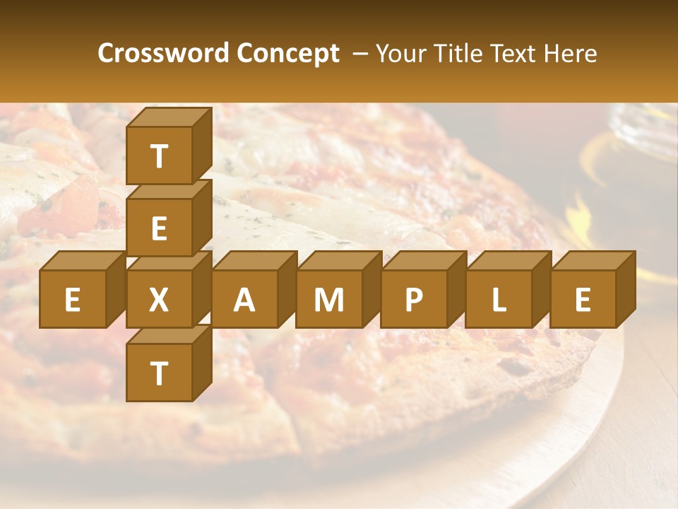 A Pizza Sitting On Top Of A Wooden Cutting Board PowerPoint Template