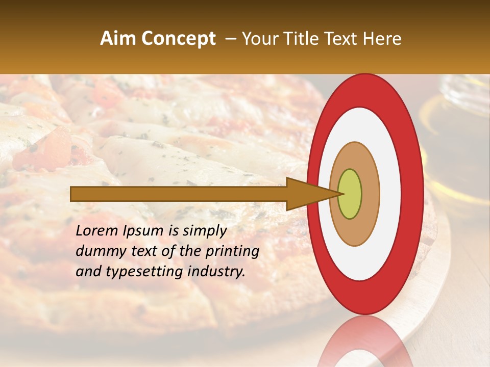A Pizza Sitting On Top Of A Wooden Cutting Board PowerPoint Template