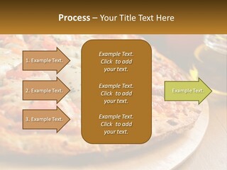 A Pizza Sitting On Top Of A Wooden Cutting Board PowerPoint Template