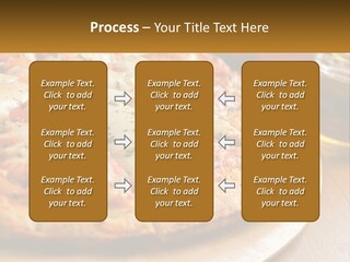 A Pizza Sitting On Top Of A Wooden Cutting Board PowerPoint Template