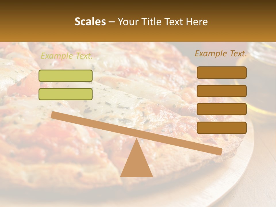 A Pizza Sitting On Top Of A Wooden Cutting Board PowerPoint Template
