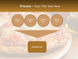 A Pizza Sitting On Top Of A Wooden Cutting Board PowerPoint Template