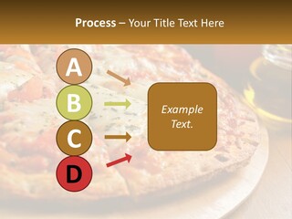 A Pizza Sitting On Top Of A Wooden Cutting Board PowerPoint Template