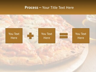 A Pizza Sitting On Top Of A Wooden Cutting Board PowerPoint Template