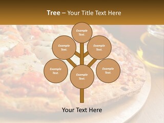 A Pizza Sitting On Top Of A Wooden Cutting Board PowerPoint Template