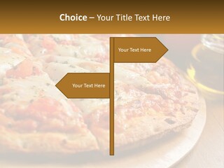 A Pizza Sitting On Top Of A Wooden Cutting Board PowerPoint Template