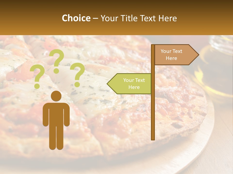 A Pizza Sitting On Top Of A Wooden Cutting Board PowerPoint Template