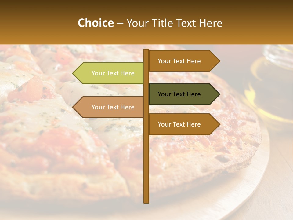 A Pizza Sitting On Top Of A Wooden Cutting Board PowerPoint Template