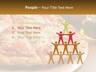 A Pizza Sitting On Top Of A Wooden Cutting Board PowerPoint Template