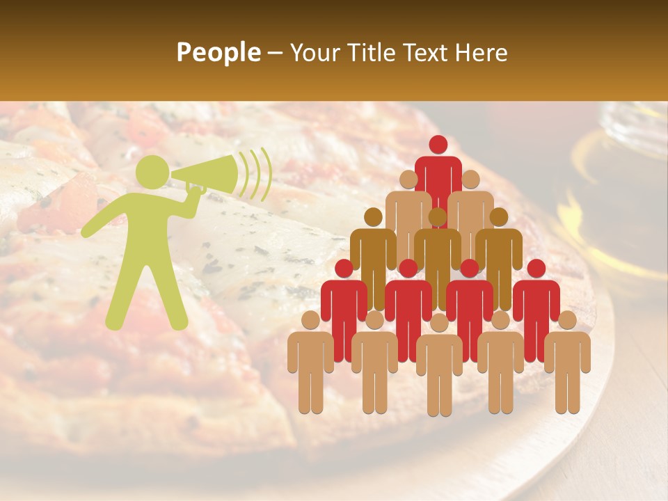 A Pizza Sitting On Top Of A Wooden Cutting Board PowerPoint Template