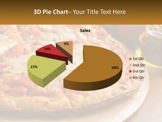 A Pizza Sitting On Top Of A Wooden Cutting Board PowerPoint Template