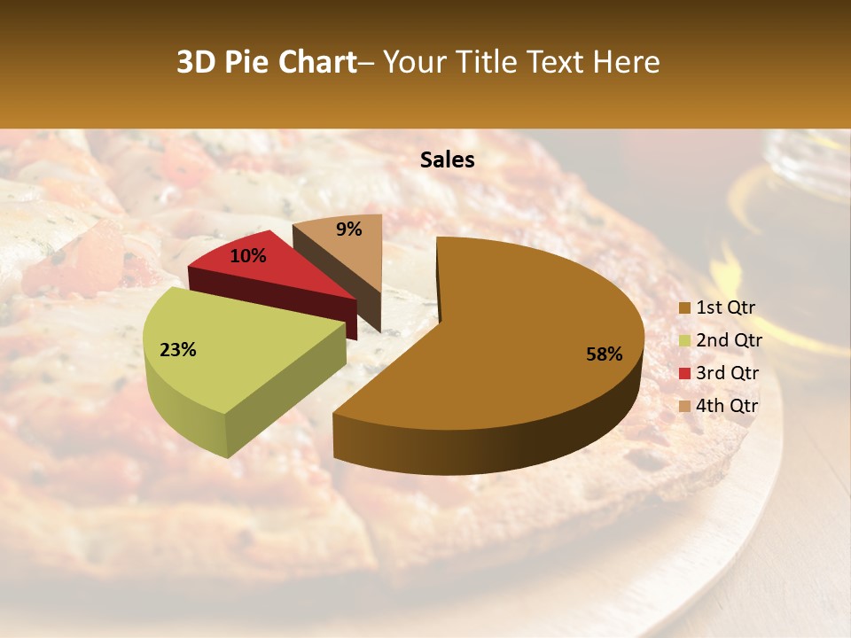 A Pizza Sitting On Top Of A Wooden Cutting Board PowerPoint Template