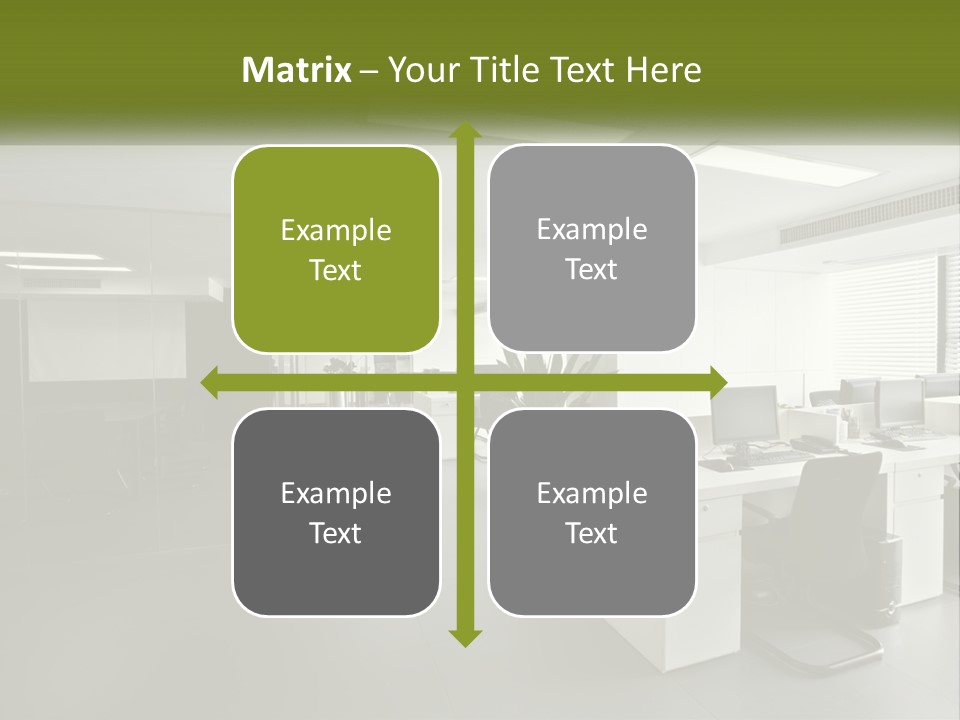 An Office With A Desk And Computer On It PowerPoint Template