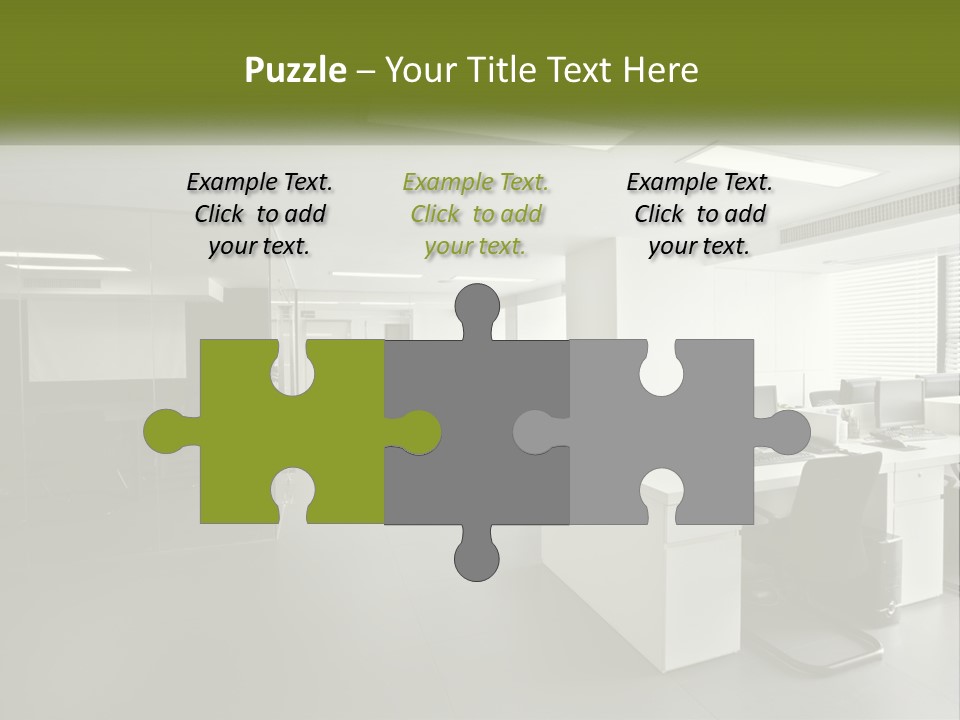 An Office With A Desk And Computer On It PowerPoint Template