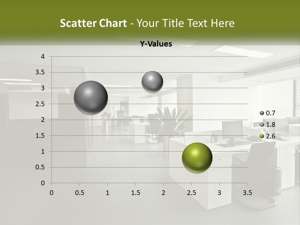 An Office With A Desk And Computer On It PowerPoint Template