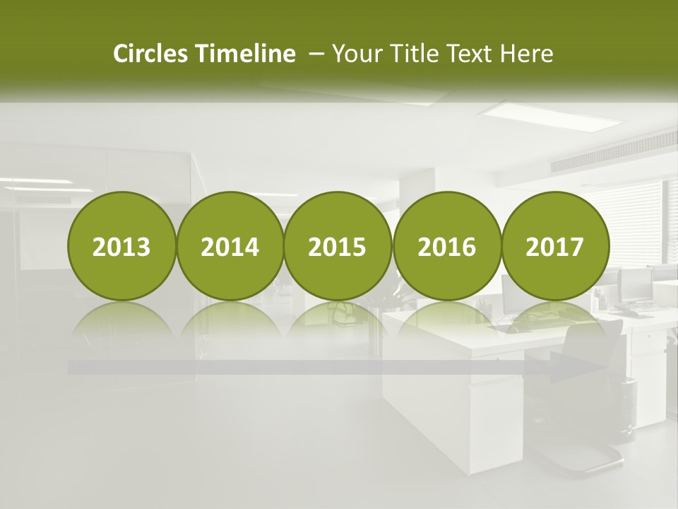 An Office With A Desk And Computer On It PowerPoint Template