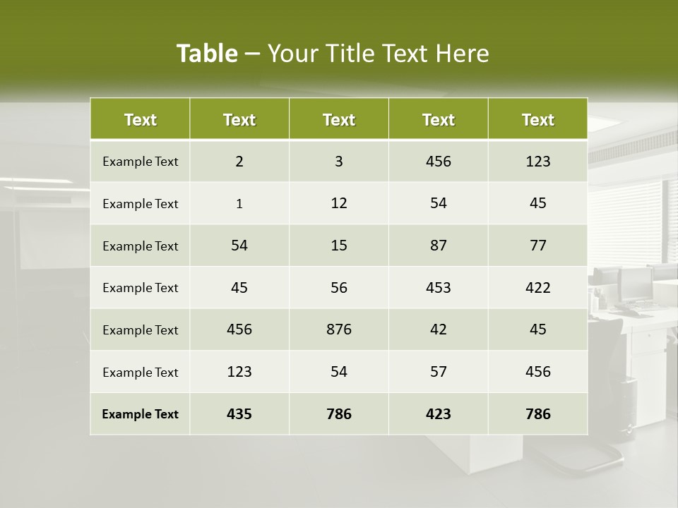 An Office With A Desk And Computer On It PowerPoint Template