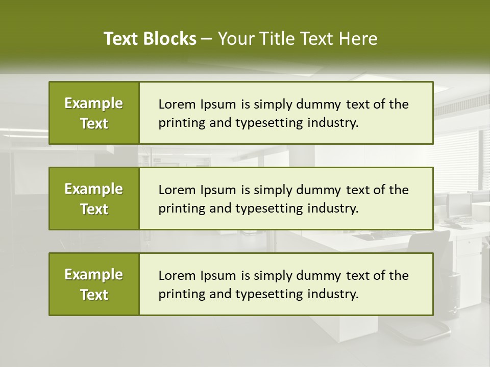 An Office With A Desk And Computer On It PowerPoint Template