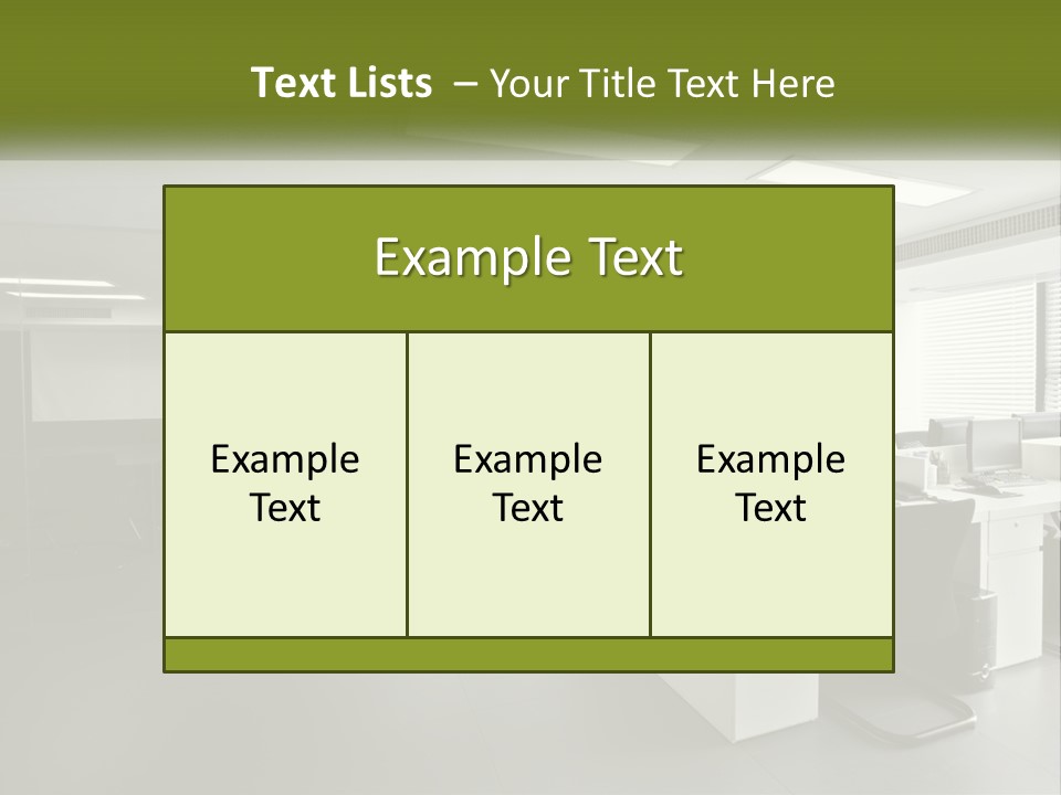 An Office With A Desk And Computer On It PowerPoint Template