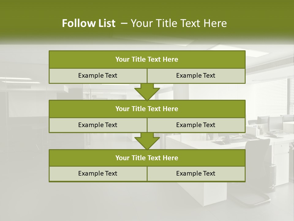 An Office With A Desk And Computer On It PowerPoint Template