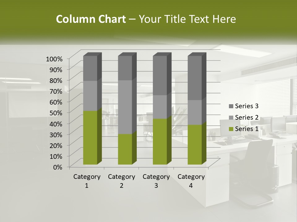 An Office With A Desk And Computer On It PowerPoint Template