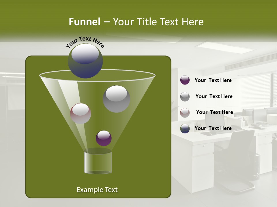 An Office With A Desk And Computer On It PowerPoint Template
