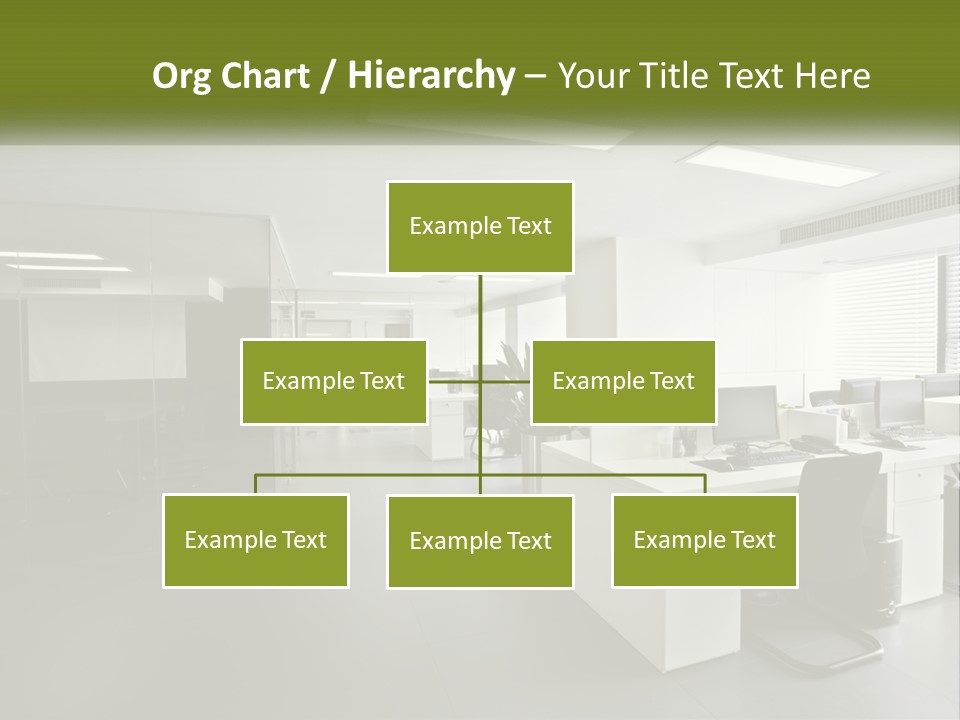 An Office With A Desk And Computer On It PowerPoint Template