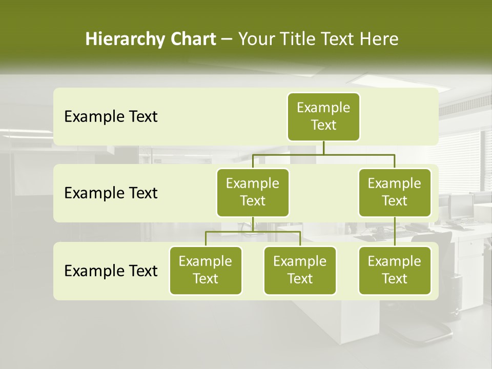 An Office With A Desk And Computer On It PowerPoint Template