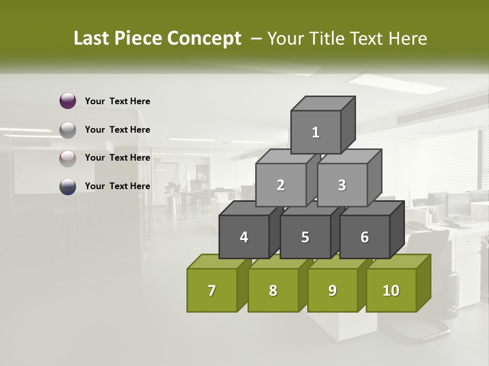 An Office With A Desk And Computer On It PowerPoint Template