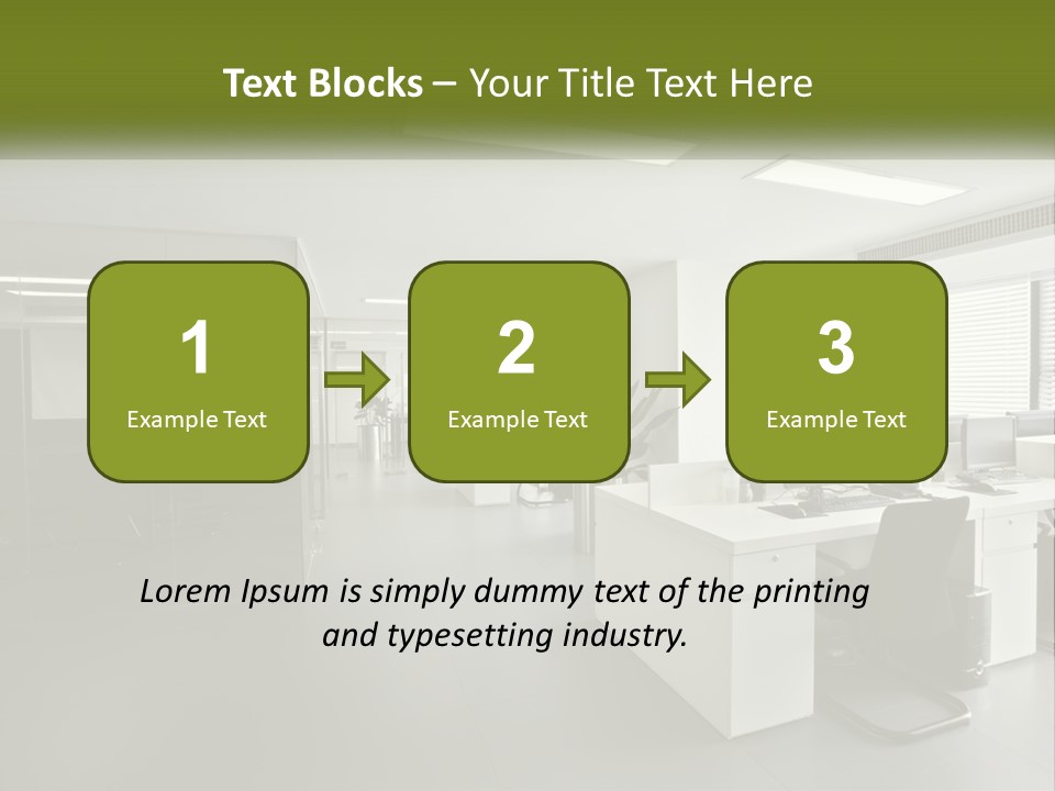 An Office With A Desk And Computer On It PowerPoint Template