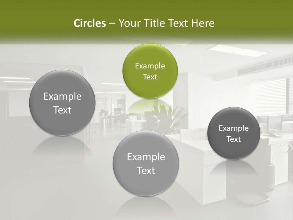 An Office With A Desk And Computer On It PowerPoint Template