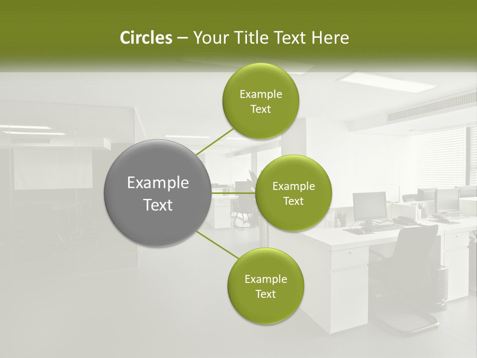 An Office With A Desk And Computer On It PowerPoint Template