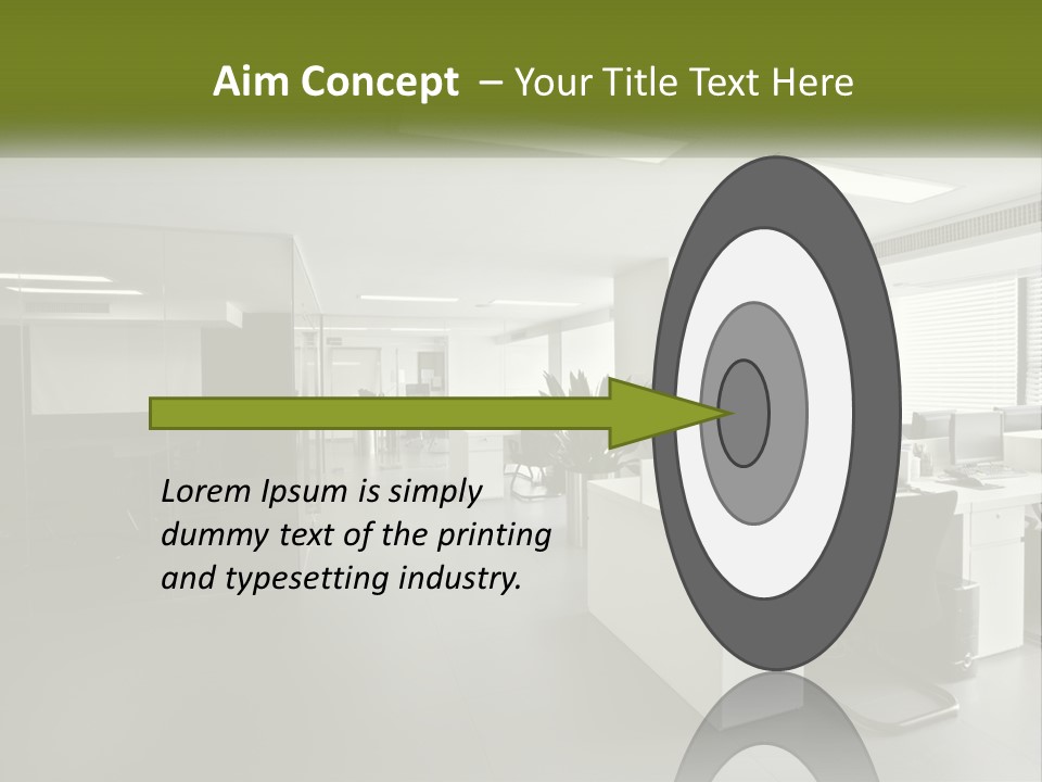 An Office With A Desk And Computer On It PowerPoint Template