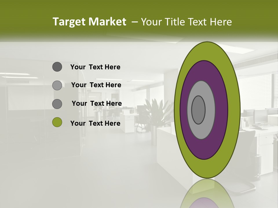 An Office With A Desk And Computer On It PowerPoint Template