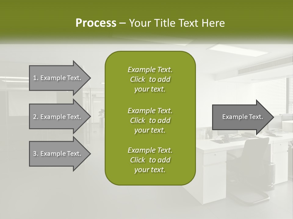 An Office With A Desk And Computer On It PowerPoint Template