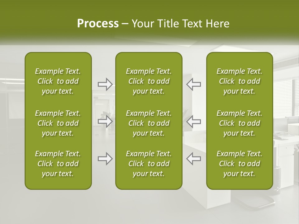 An Office With A Desk And Computer On It PowerPoint Template