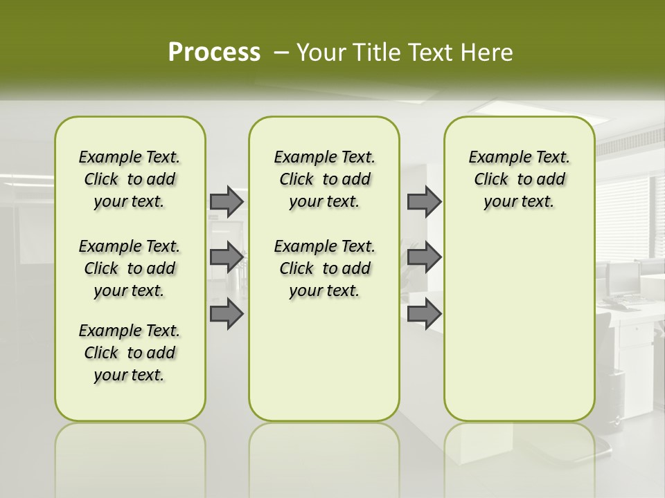 An Office With A Desk And Computer On It PowerPoint Template