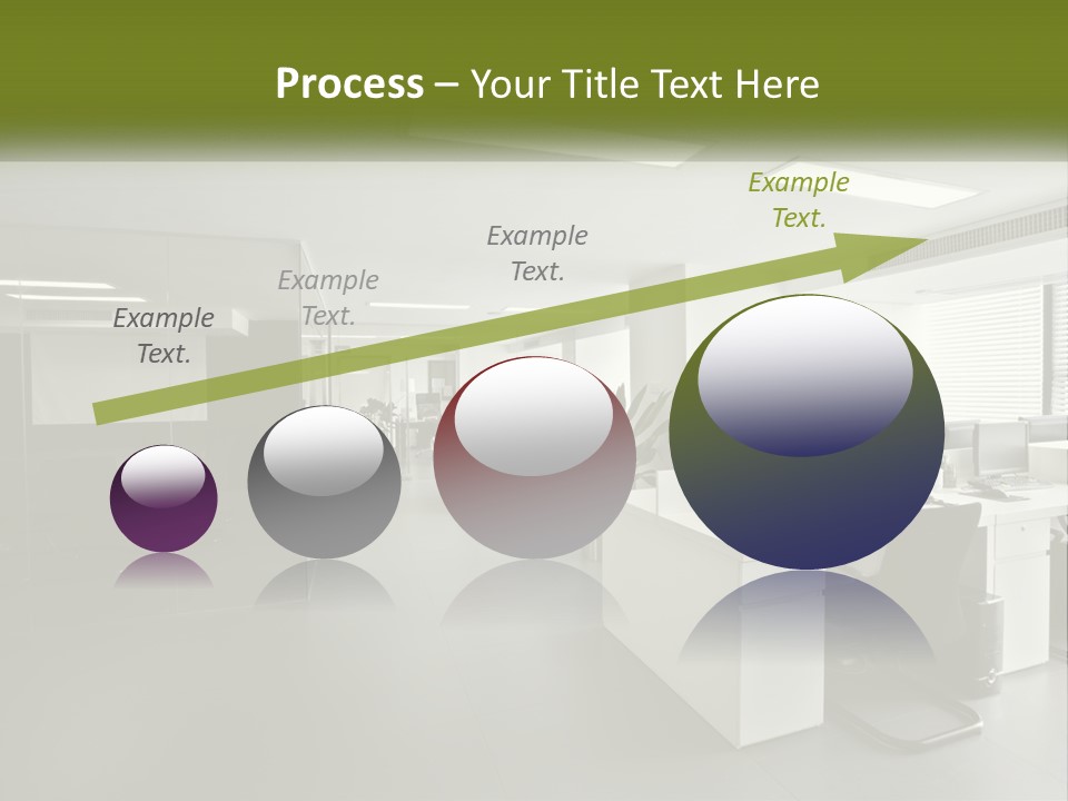 An Office With A Desk And Computer On It PowerPoint Template